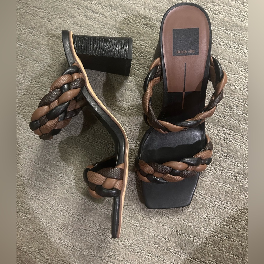 Paily Heels dolce vita black and brown braid